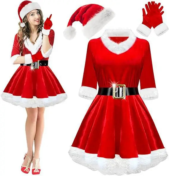 🌟 Ladies Christmas Mrs Claus Fancy Dress Costume 🌟