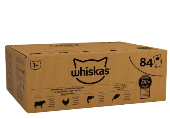 Whiskas 1 plus Adult Mixed Selection in Jelly 84 Pouches