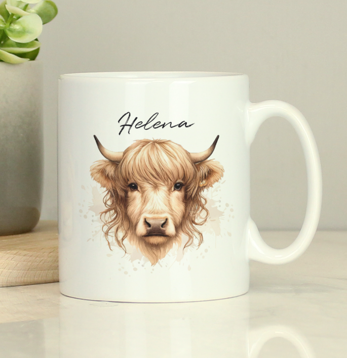 Personalised Highland Cow Mug