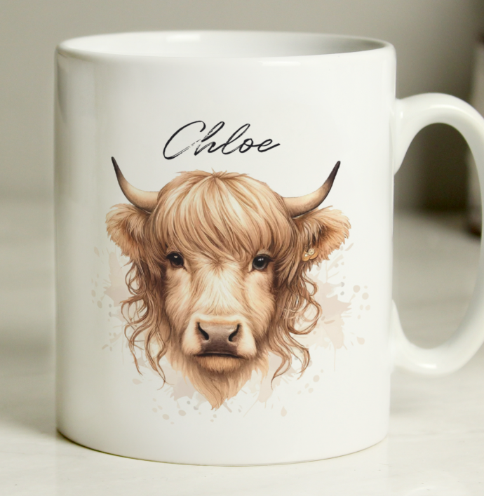 Personalised Highland Cow Mug
