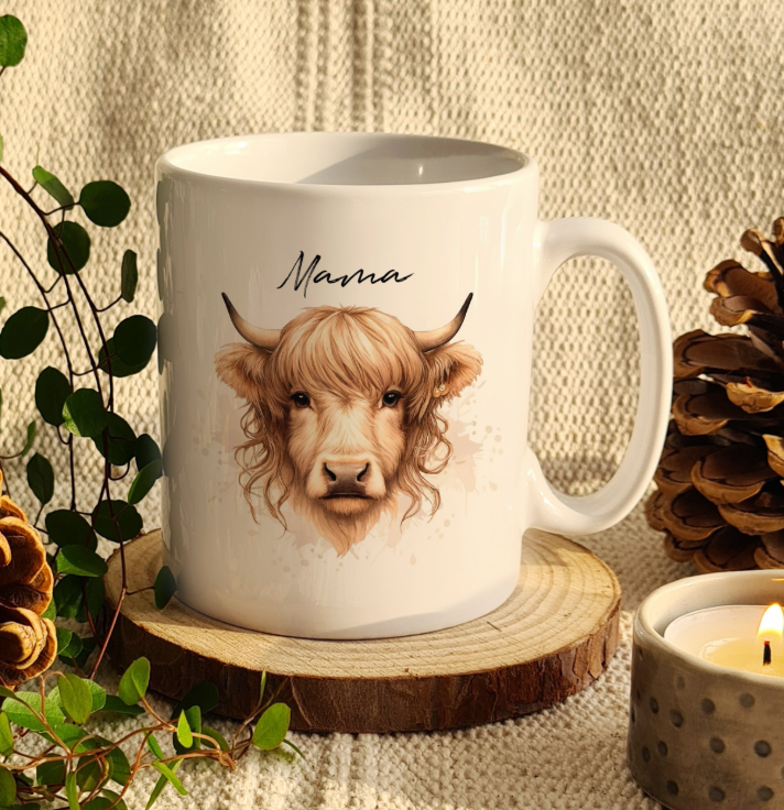 Personalised Highland Cow Mug