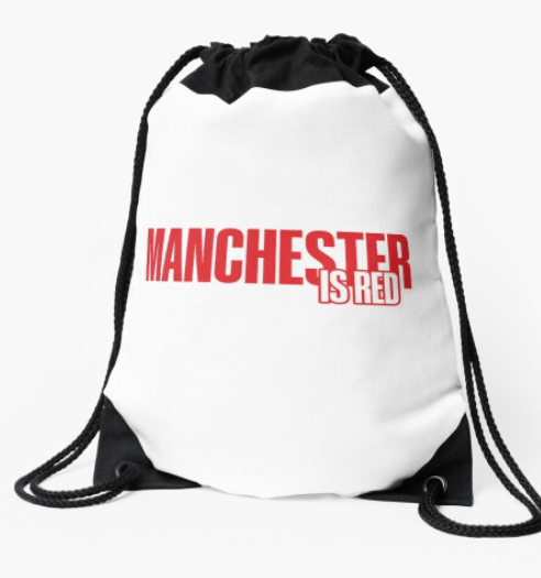 Drawstring Bag Manchester is Red Man United Sport Gym Shoe Backpack