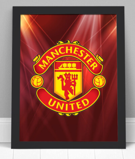 Manchester United Print - Club Badge Design Man Utd Wall Art Poster