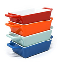 Set of 4 Mini Rectangle Ceramic Baking Dish