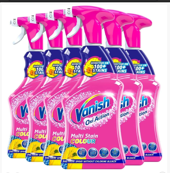 6 X Vanish Action Fabric Stain Remover Spray 500ml