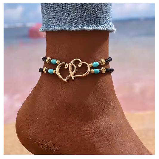 3Pcs/set Colorful Rice Bead Anklet