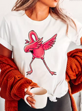 Flamingo Print Crew Neck T-shirt