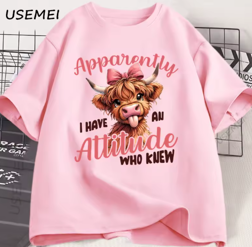 Highland Cow Funny Cows Printed Tshirt