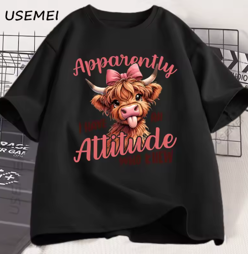 Highland Cow Funny Cows Printed Tshirt