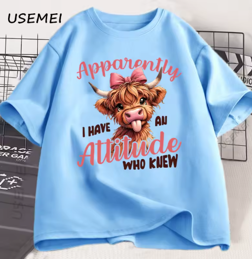 Highland Cow Funny Cows Printed Tshirt