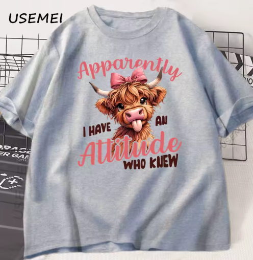 Highland Cow Funny Cows Printed Tshirt
