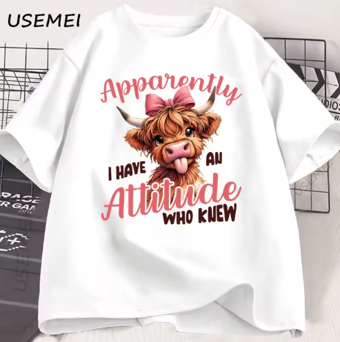 Highland Cow Funny Cows Printed Tshirt