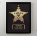 Personalised Star Award Black Poster Frame