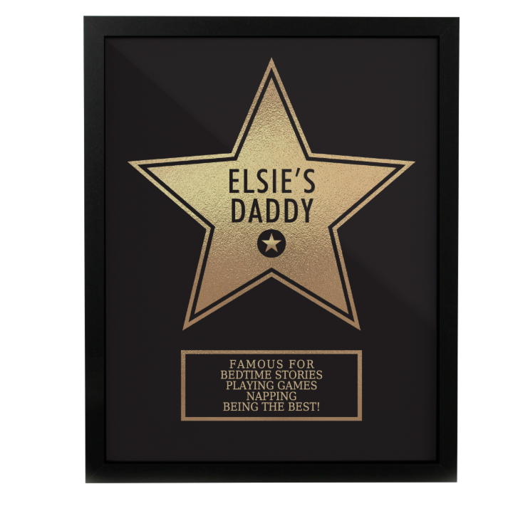 Personalised Star Award Black Poster Frame