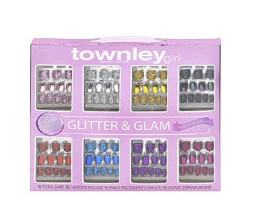 96 Pcs Glitter-Glam up & Metallic Press-On Nails