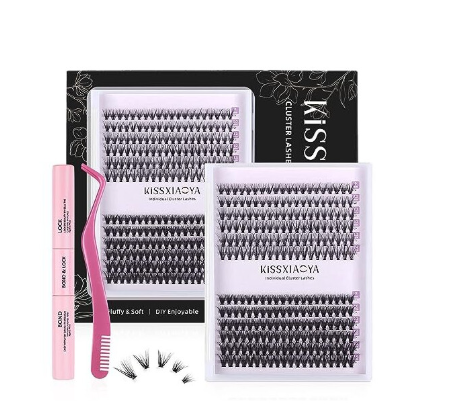 Cluster Eyelashes Extensions Kit, 240 Pcs 20D+40D 9-14mm