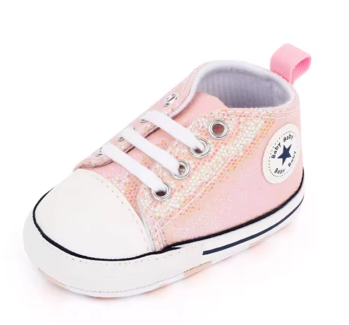 Newborn Sequined Canvas Baby Sneakers