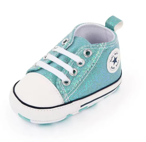 Newborn Sequined Canvas Baby Sneakers
