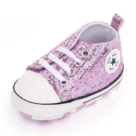 Newborn Sequined Canvas Baby Sneakers