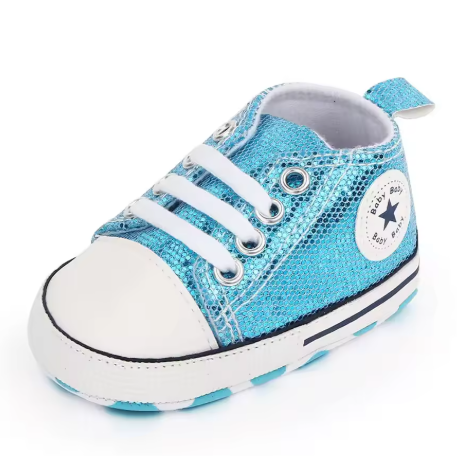Newborn Sequined Canvas Baby Sneakers