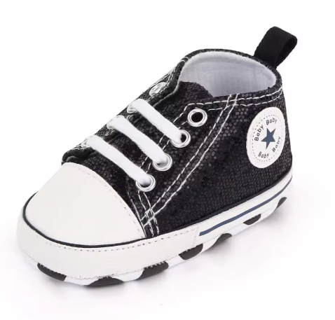 Newborn Sequined Canvas Baby Sneakers
