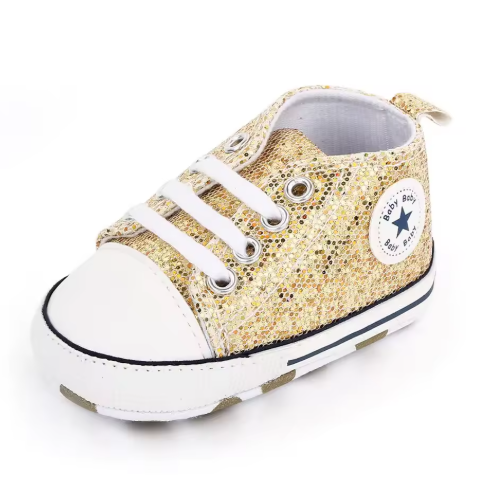 Newborn Sequined Canvas Baby Sneakers
