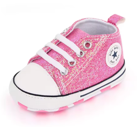 Newborn Sequined Canvas Baby Sneakers