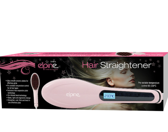 Hair Straightener Brush with LCD Screen