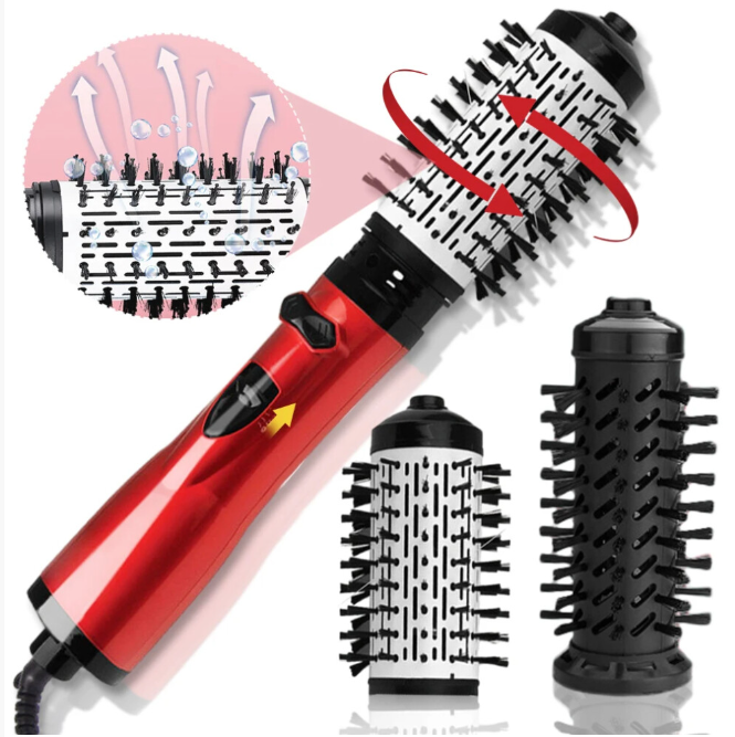 3-In-1 Hot Air Brush And Rotating Hair Dryer