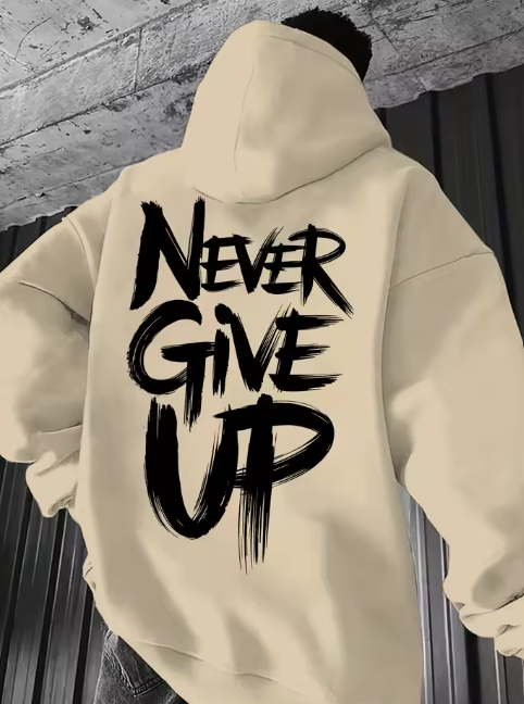 Self Confrontation Letter Print Hooded Sweatshirt