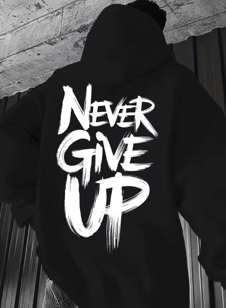 Self Confrontation Letter Print Hooded Sweatshirt