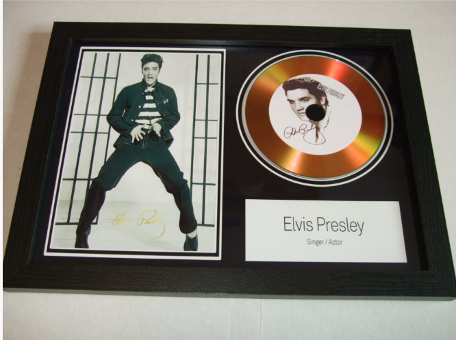 Elvis Signed Disc Display