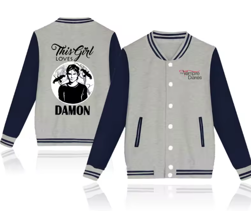 Vampire Diary Printing Baseball Uniform Jacket