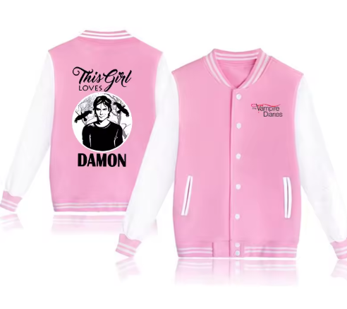Vampire Diary Printing Baseball Uniform Jacket