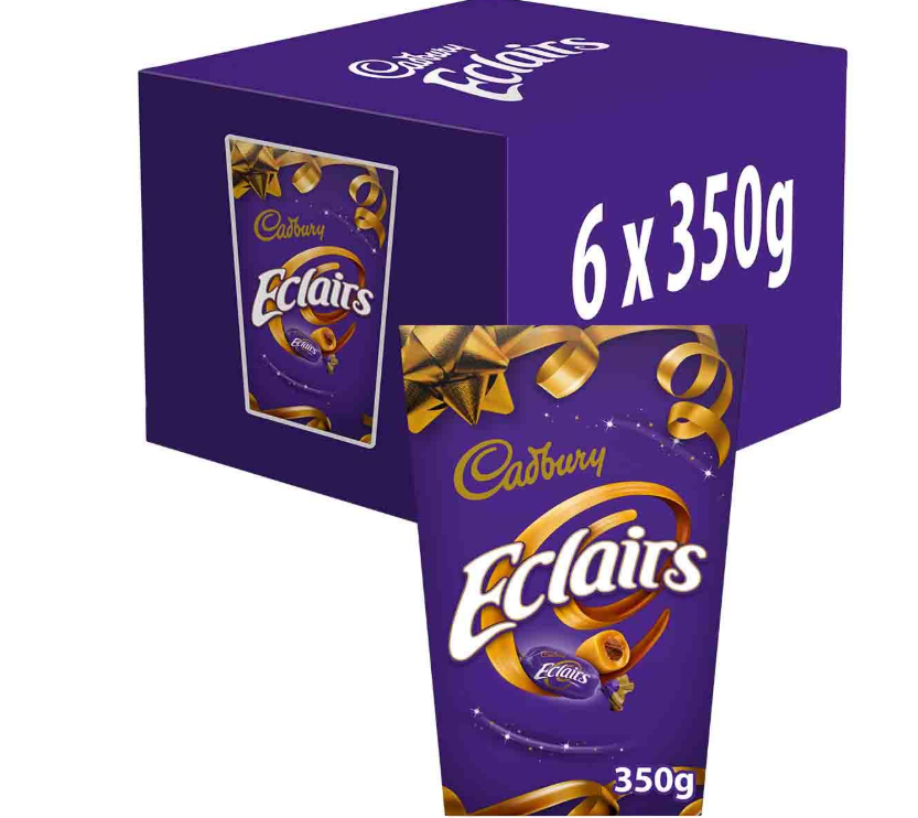 Cadbury Chocolate Eclairs Carton 350g (Box of 6)
