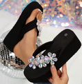 Shiny Rhinestone Chunky Platform Sandals