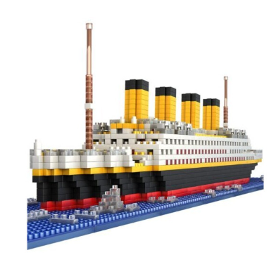 1860Pcs Titanic Shape Model Building Construction
