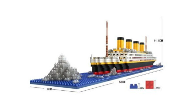 1860Pcs Titanic Shape Model Building Construction