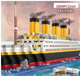 1860Pcs Titanic Shape Model Building Construction