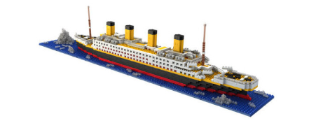 1860Pcs Titanic Shape Model Building Construction