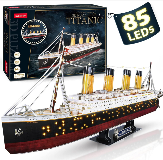 CubicFun LED 3D Puzzle, 88 cm, Titanic Ship Model