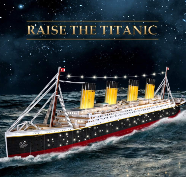 CubicFun LED 3D Puzzle, 88 cm, Titanic Ship Model