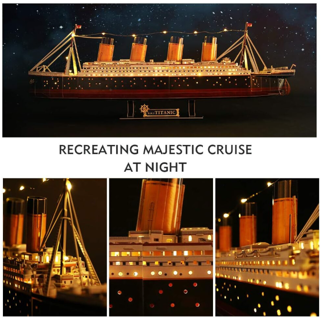 CubicFun LED 3D Puzzle, 88 cm, Titanic Ship Model