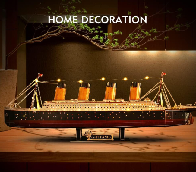 CubicFun LED 3D Puzzle, 88 cm, Titanic Ship Model