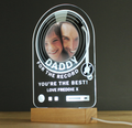 Personalised Record Photo Upload Wooden Based LED Light