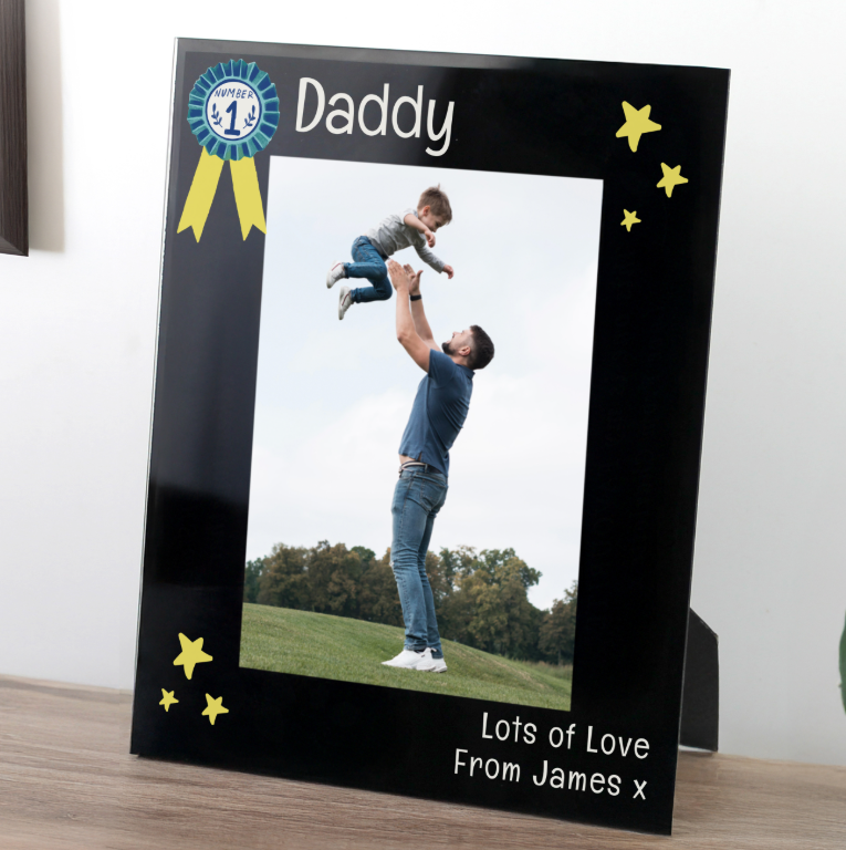 Personalised No.1 Black Glass 5x7 Frame