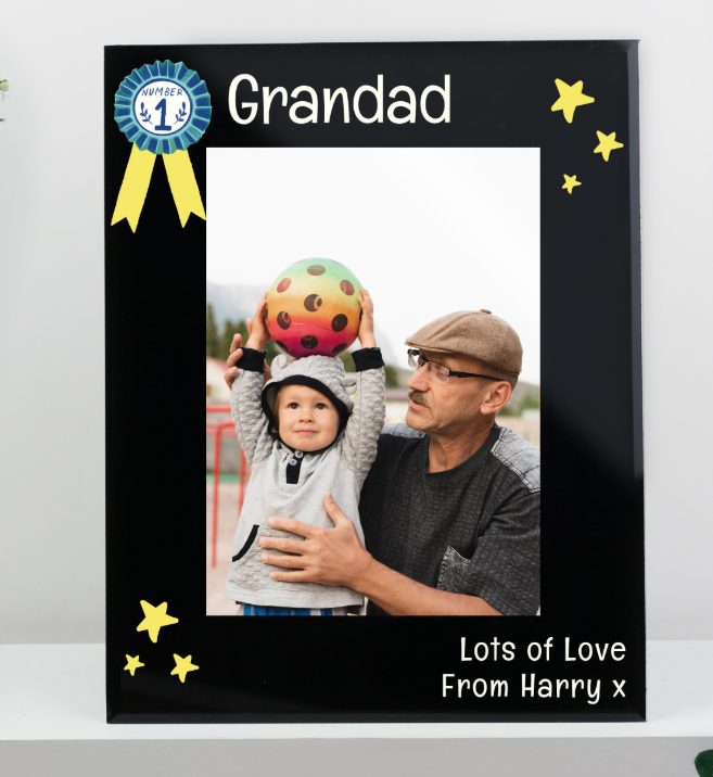 Personalised No.1 Black Glass 5x7 Frame
