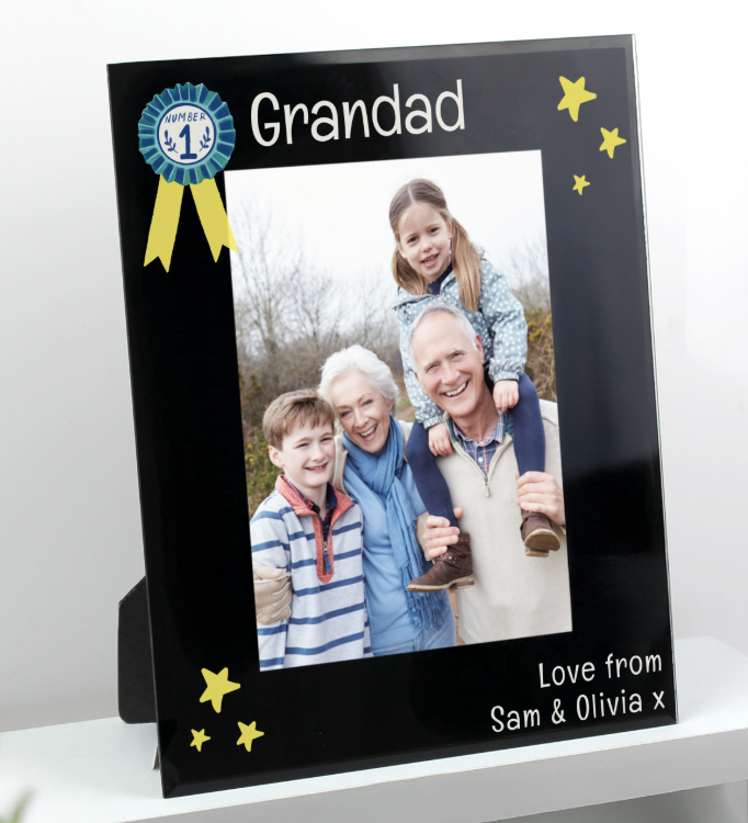 Personalised No.1 Black Glass 5x7 Frame