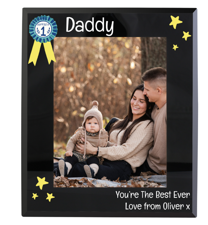 Personalised No.1 Black Glass 5x7 Frame