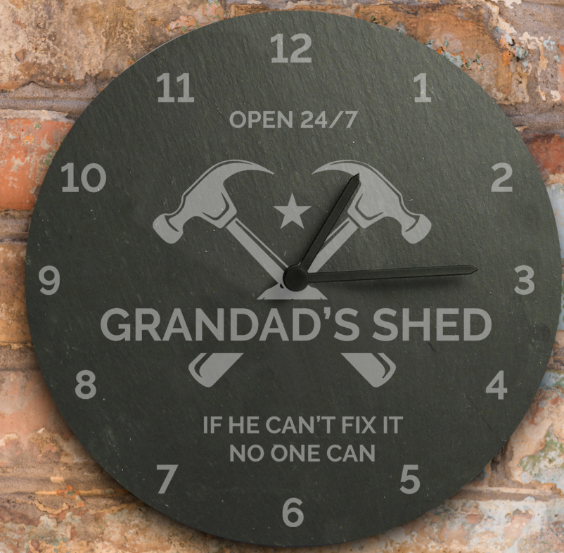 Personalised Tools Slate Clock